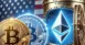 DALL·E 2025-01-24 06.26.09 - A conceptual depiction of U.S. crypto policy advancements, featuring a glowing Bitcoin and Ethereum icon, a digital vault representing a national digi