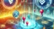 DALL·E 2025-03-18 20.41.35 - A futuristic blockchain trading interface showcasing a competitive battle between two decentralized platforms, Raydium and Pump.fun, within the Solana